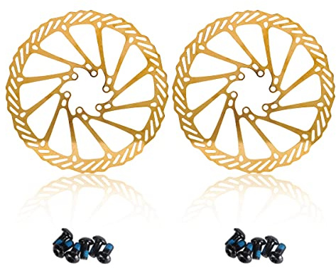 CNC Bike Disc Brake Rotor 160mm 180mm 203mm，Bicycle Disc Brake Rotor 180mm With Bolts For MTB Mountain Bike Bmx，Gold