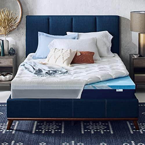 Sleep Innovations kylande komfortgel minnesskum dubbelskikt madrassöverdrag, 10 cm, California King Size, kuddöverdrag