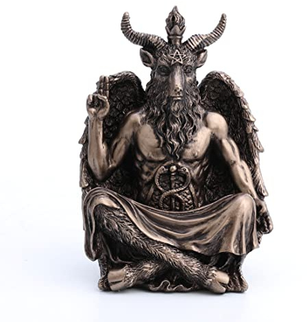 Veronese Design 4 3/4 Statue of Baphomet Sitting Meditation Pose Resin Sculpture Hand Painted Finish