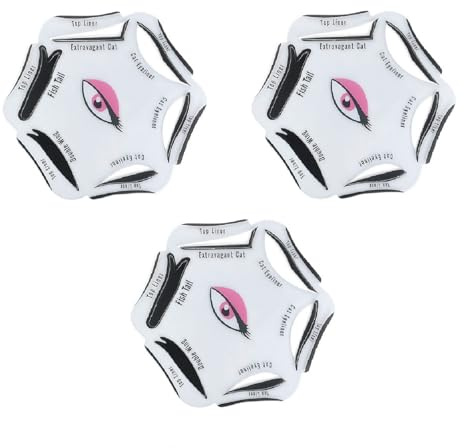 BARAC Plantillas Delineador de Ojos, Herramienta de Maquillaje Eyeliner, Ojos de Gato, guía 6 en 1 (3 Unidades)