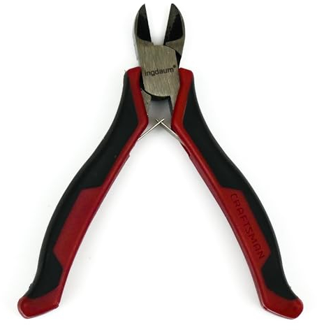 INGDAUM® Mini-pinces – Coupe-frontale, tenaille, pince à bec droit & coudé, pince coupante, pince plate longue – Acier carbone forgé, 55–65 HRC (Pinces coupantes latérales polies)