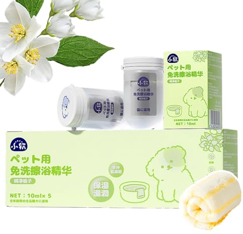 Wasserloses Katzenshampoo, Trockenshampoo für Katzen - Pflegendes wasserloses Pet Wash Katzen-Trockenshampoo - Kompaktes natürliches Haustier-Shampoo, trockenes Hundeshampoo mit Handtuch für Haustiere