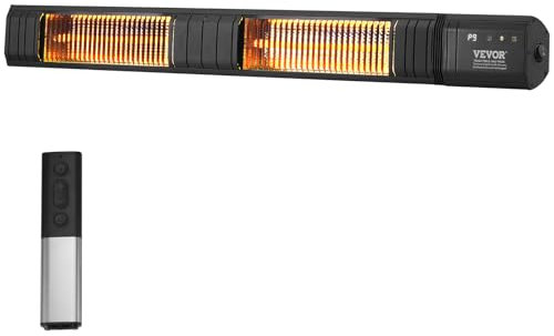 VEVOR Heizstrahler, 3000 W, Wärmestrahler mit Fernbedienung, IP65-Schutz, Carbon-Infrarot-Außenheizgerät mit 9 Gängen und Timer, für Veranda, Terrasse, Esszimmer, Studio, Hinterhof, Wandmontage