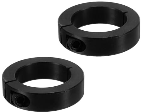 PATIKIL Delade justeringsringar 40 mm hål 60 mm OD 15 mm tjocklek, 2-pack 45 #aluminiumlegering djupstoppningsringar klämma med gängstift för maskintillverkning, svart