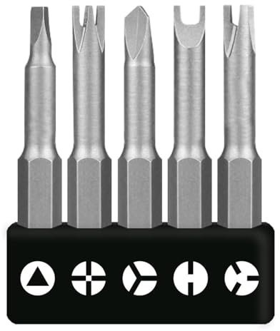IUSOT 5 Stück Speziell Geformtes Schraubendreher Set, 50mm Spezial Schraubendreher Set, U-förmig,Y-Typ,Innenkreuz, Dreieck Bit Werkzeug, Chrom-Vanadium-Legierter Stahl, Speziell Geformt Für Heimwerker