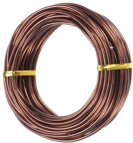 M METERXITY 2.5mm Bronze Bonsai Training Wire, 32.8 Feet Total Aluminum, 1 Roll, 24 AWG, 125 MPa Tensile Strength, DIY Crafting