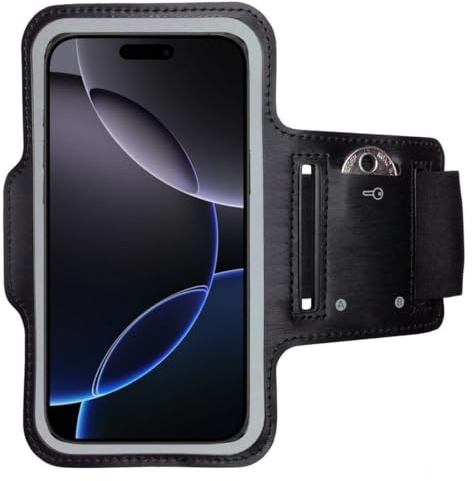 CoverKingz Sportarmband für iPhone 16 Pro - Armtasche mit Schlüsselfach Oberarm Halterung - Sport Laufarmband Handy Armband