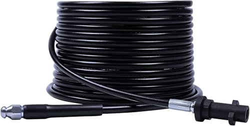 DANCINGBOAR 15M Tuyau Déboucheur Canalisation pour Nettoyeur Haute Pression, Compatible Séries Karcher K2 K3 K4 K5 K6 K7,Furet Pour Karcher un Nettoyage Facile Des Tuyaux Éviers, 2600PSI/180BAR