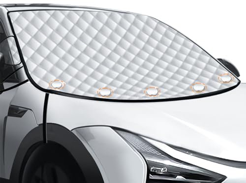 Frontscheibenabdeckung Winter mit Magnet Schneeschutz Eisschutz, Magnetisch mit Tragbarer Tasche, Geeignet für die Meisten Fahrzeuge