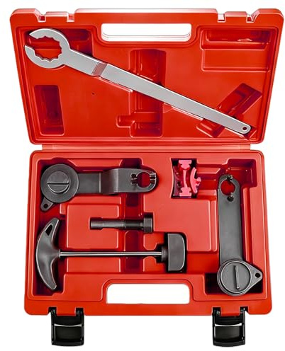 Leikurvo Set di attrezzi per cinghie dentate compatibili con VAG(EA211) 1.0, 1.2, 1.4 Tsi, TFSi, 1.0 MPI, motori per VW Jetta/Seat/Škoda/VW/AUD A1 A3, 3 e 4 cilindri (rosso)