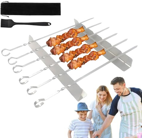 Kanoauo Supporto Per Spiedini | Porta Kebab - Cucina In Acciaio Inossidabile Per Barbecue, Grigliate All'aperto E Picnic