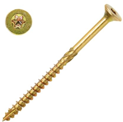 Holzschrauben Torx 3x30 mm - 200 Stück - mit Senkkopf - gelb verzinkt - Spanplattenschrauben für stabile Holzverbindungen und Möbelbau