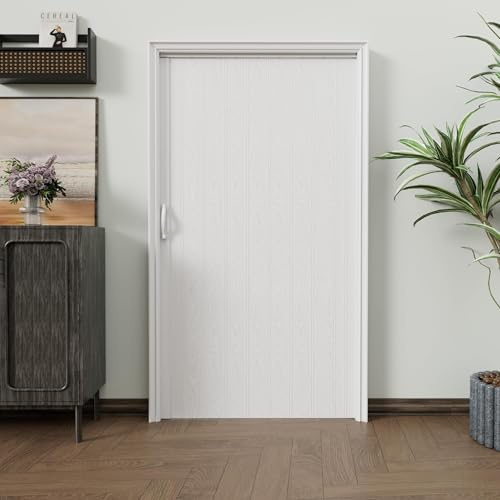 36 x 80 White Accordion Door Interior Fits Door Opening Width: 24-36