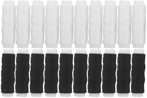 Gogogmee Hilo para Coser a Mano y Máquina, 20 Bobinas (negro 50m Blanco 50m), Poliéster Resistente para Jeans y Bordado, Surtido de Hilo Grueso para Reparaciones y Sastrería en