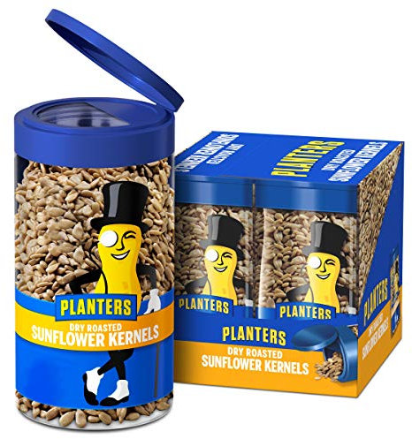 PLANTERS Pop & Pour graines de tournesol torréfiées sèches à manger, collation de voyage, protéines végétales, collations pour adultes, collations après l'école pour enfants, noix en vrac, casher, pot
