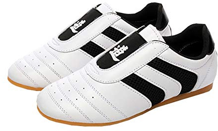 Auhoho Kids Taekwondo Boxing Karate Kung Fu Tai Chi Shoes Lightweight Sneakers Sport Gym Martial Arts Shoes for Boys Girls 6 M US Big Kid,Black