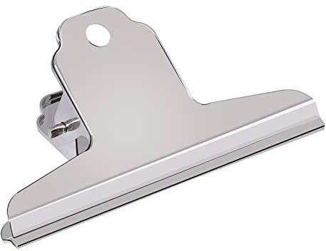 GUOKOFF 120mm Bulldog Clip Raccoglitore, 12 Pezzi Metal Bulldog Clip, Bulldog Binder Clip Bulldog Clip Grandi, Silver Metallo Clip di Bulldog per Ufficio Scuola