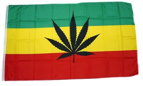 Fahne/Flagge Rasta Cannabis Reggae Hanfblatt 90 x 150 cm