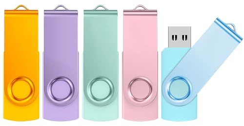 ABLAZE USB-minne 16 GB 5-pack höghastighet USB 3.0 minnessticka färgglad | Roterande metall flashenhet 5 st