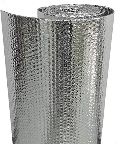 Self-adhesive Foil Insulation Radiator Insulation Reflect A Heat Double Aluminium Bubble Loft, Attic, Garage, Shed, Hutch, Kennel, Campervan, Greenhouse Various Size(1mx1m)