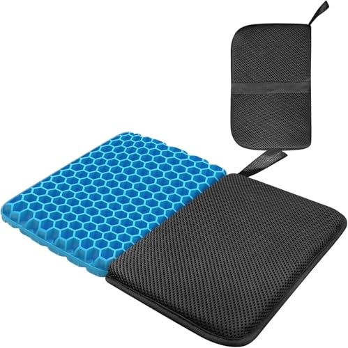 masteymoh Foldable Seat Cushion 1 Inch Thick, Portable Gel Seat Cushion for Pressure Relief, Light Portable seat Cushion for Travel Cushion, Foldable for Easier Storage (1.25-Inch/3.2cm Thick)