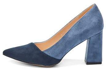 Rio Fiore Scarpe con Tacco, Decollete con Tacco a Blocco, Blu/Navy, 8.5 cm, Сamoscio Sintetico, High Heels, 7041 (Navy MF, 37 EU)