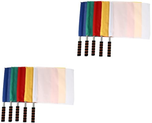 Toyvian 2 Series Bandera De Señal De Bandera Del Árbitro Evento Juez De Línea Deporte Amarillo Árbitro Banderas Accesorios Para Árbitros De Fútbol Aleación De Aluminio 5 Piezas
