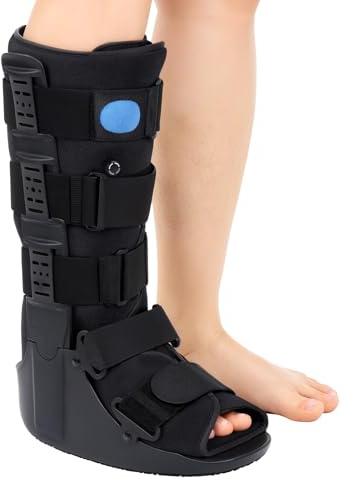 Chaussure de randonnée gonflable médicale - Pied orthopédique - Chaussure fracture pour entorse à la cheville - Attelle Air Walker pour pied cassé - Blessure au tendon d'Achille - Noir (L)
