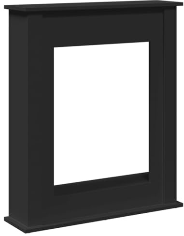 SKM Kaminumrandung Schwarz 75x20x87,5 cm Holzwerkstoff,Heim & Garten,Zubehör für Kamine & Holzöfen,Schwarz,12.9 kg,854581