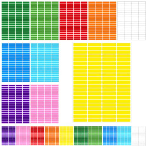WYAN 1680 Piezas Etiquetas Adhesivas Pegatinas Colores, Etiquetas Adhesivas Removibles, Etiqueta Adhesiva Universales, para Botella, Carpeta de Archivo, Escuela, Oficina Cocina (10 Colores, 45 * 10mm）