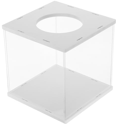 Homoyoyo Urna Trasparente per Lotteria 20X20X20 CM con Fessura Contenitore per Raccolta Fondi e Schede Elettorali Scatola Portatile per Donazioni e Concorsi di Estrazione