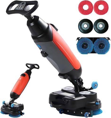 GEHPYYDS Fregadora de Pisos, fregadora de Pisos automática y Liviana, Estructura de Limpieza de 360°, aspira rápidamente después del Lavado, oficinas, almacenes o Tiendas minoristas Red
