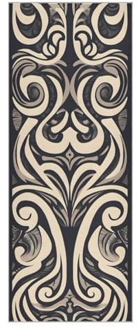 Ewusp Toalla de yoga con estampado de tatuajes, antideslizante, absorbente del sudor, toalla de yoga con puntos de agarre, ligera, para viajes, entrenamiento, para yoga, pilates, fitness, 68 x 185 cm