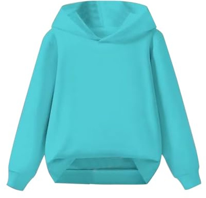 Mjjsk huvtröja för flickor, enkel, pullover, sweatshirt | Tröja långärmad skola huvtröja toppar avslappnad sport mjuk bekväm klassisk höst vinter barn vardagskläder