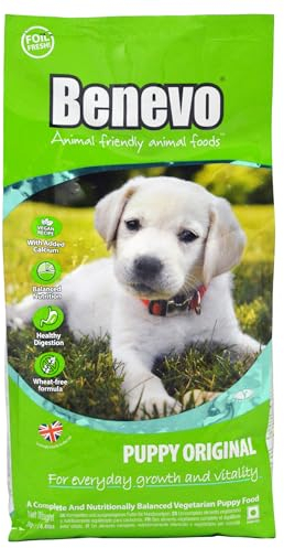 Benevo Veganes Welpenfutter trocken (10kg), Hypoallergen, weizenfrei, GVO-frei, Hundefutter für alle Rassen mit essentiellen Fettsäuren, Taurin, L-Carnitin, PETA und Vegan Society UK genehmigt