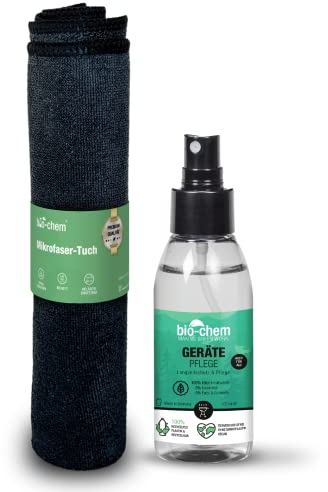 Bio-chem - Produit pour nettoyer les outils de jardin Set 100 mL + chiffon en microfibres - Spray nettoyant outillage de jardin et de barbecue - Nettoyage secateur de jardin, accessoires barbecue