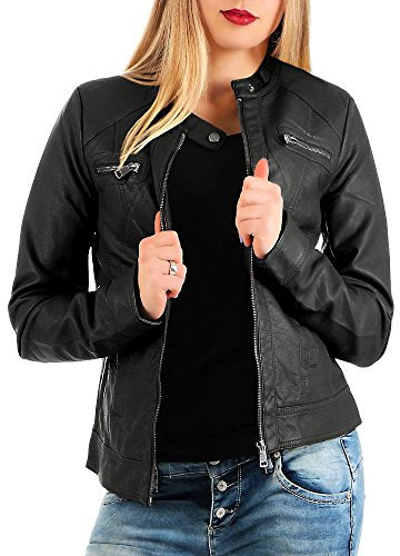 ONLY Damen Kunstlederjacke Bandit Bikerjacke 15081400 Black 46