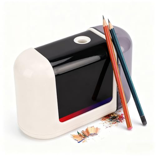 Taille-crayon Électrique avec Arrêt Automatique, Alimenté par Batterie, Lame en Spirale pour Crayons Fins et Épais, idéal pour Bureau, École, Maison, Dessin