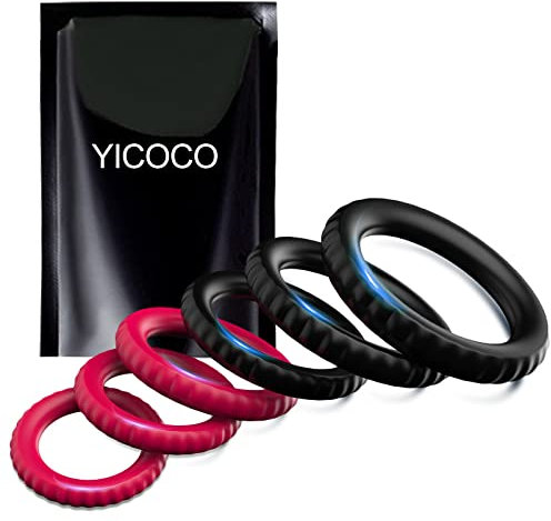 Silikon Penisring Set 6 hochwertige Cockringe Penisringe für eine härtere und längere Erektion Sexspielzeug für Männer Paare zur Potenzsteigerung passend für jede Größe Schawarz