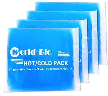 Gel Soft Flexible Ice Packs for Injuries, Reusable Cold Pack, Hot Cold Compress for Joint&Muscle Pain, Surgery Recovery, Inflammation, Swelling, Face, Head, Wrist, Ankle&Foot Injury, 4 Pack-5.1x6.3