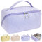 Noelen Gad Große Kapazität Reise Kosmetiktasche für Frauen, tragbare Make-up-Tasche, Neue beliebte PU-Leder wasserdichte Kosmetiktasche, Reise-Make-up-Tasche mit Griff und Trennwand Make-up Organizer