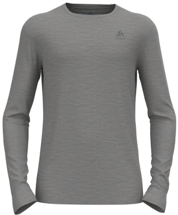 Odlo Ropa interior térmica para hombre Merino 200 I Ropa interior Merino para hombre I Camiseta térmica de manga larga Camiseta térmica de manga larga con cuello redondo I Hombre