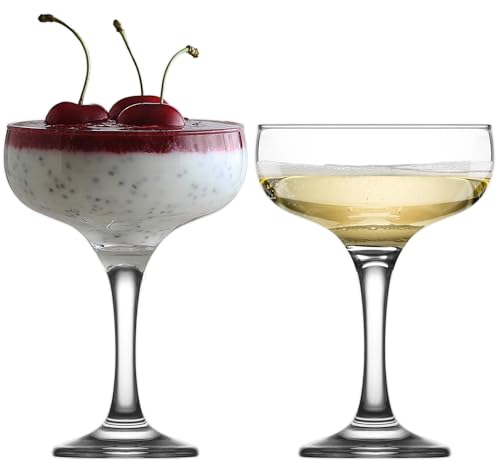 NORDIC SCHILLER Coupé Champagnergläser, Sektschalen 6er Set 100% BLEI FREI Spülmaschinenfest Coupe Gläser, Martinigläser, Champagner Gläser, Sektschale, Cocktailschale, Cocktailgläser, Coupette Glas