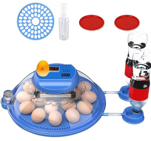 DETODDA Incubators for Hatching Eggs, Eggs Incubator with Automatic Egg Turning and Auto Water Adding，Egg Candler, Incubator for Chicken Eggs with 2 Egg Trays