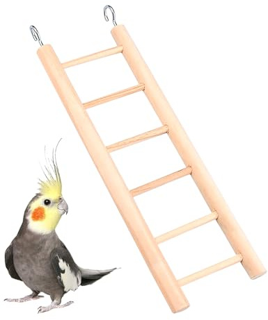 NAUZE Wooden Ladder with Six Rugs Small Animals Cage Accessories Ladder Bird Toy for Bird Parrot Hamster .