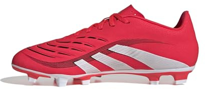 adidas Mixte Predator Club Firm Ground/Multi Ground Football Boots, Lucid Red/Cloud White/Core Black, 43 1/3 EU