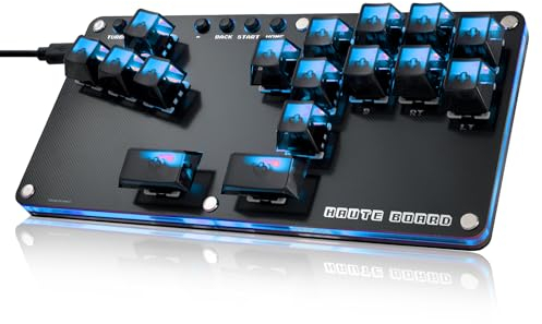 Sehawei Arcade Stick 16Keys All-Button Gamerfinger,Arcade Controller Street Fight per PC/Ps3/Ps4/Switch/Steam Game Keyboard-Supports Hot Swap & SOCD (B16)