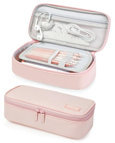 YOKUMA Federmäppchen mäppchen federtasche federmappe etui Schule groß Kapazität für mädchen Teenager Erwachsene schlamppermäppchen federpenal schulmäppchen Aesthetic Pencil case (Rosa)