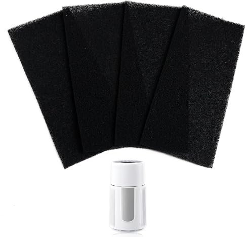 KUEEA Set de 4 Filtros de Carbón Activado – Filtros de Aire Recortables para Purificadores, Campanas Extractoras y Climatizadores | Mejora de la Calidad del Aire