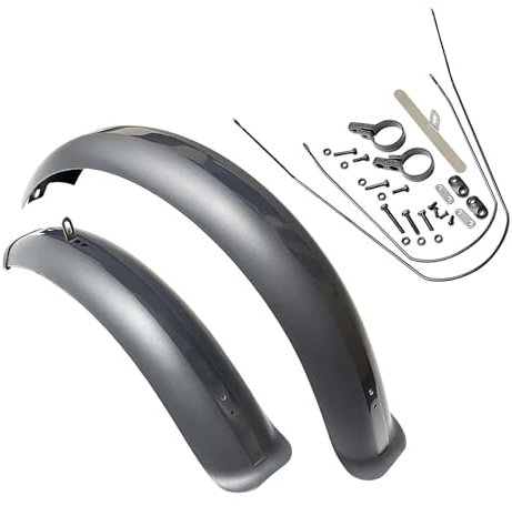 AOLUOER 20 X4.0 Parafanghi Bici Fat Tire Parafanghi Set Parafanghi for Pieghevoli Neve E-Bike Bicicletta M//TB B//MX Parti di Ciclismo(20x4.0 Grey)
